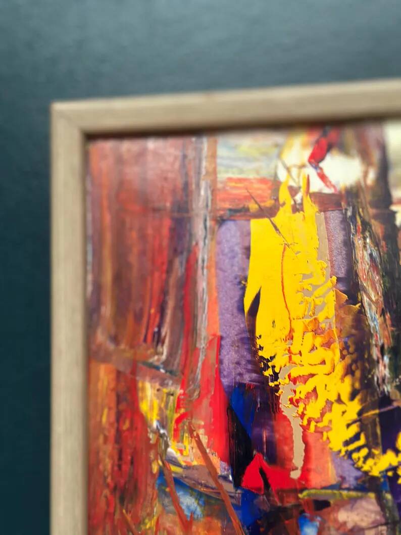 Original Swedish Oil on Panel - 'Komposition' by Daniel Raphaël - Signed - Vintage and Framed - 53 x 38 cm (20.9" x 15")