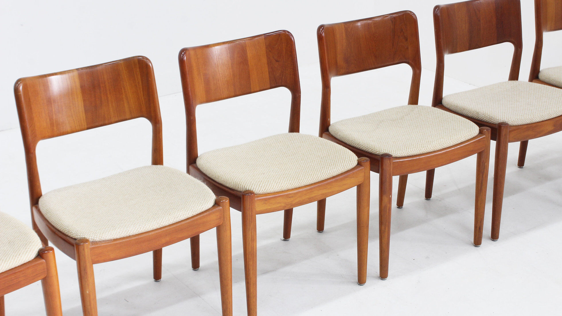 Vintage Danish teak dining chairs by Glostrup, set of 6