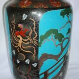 Vase chinois ancien en émaux cloisonnés 33 cm