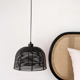 Black wicker pendant light