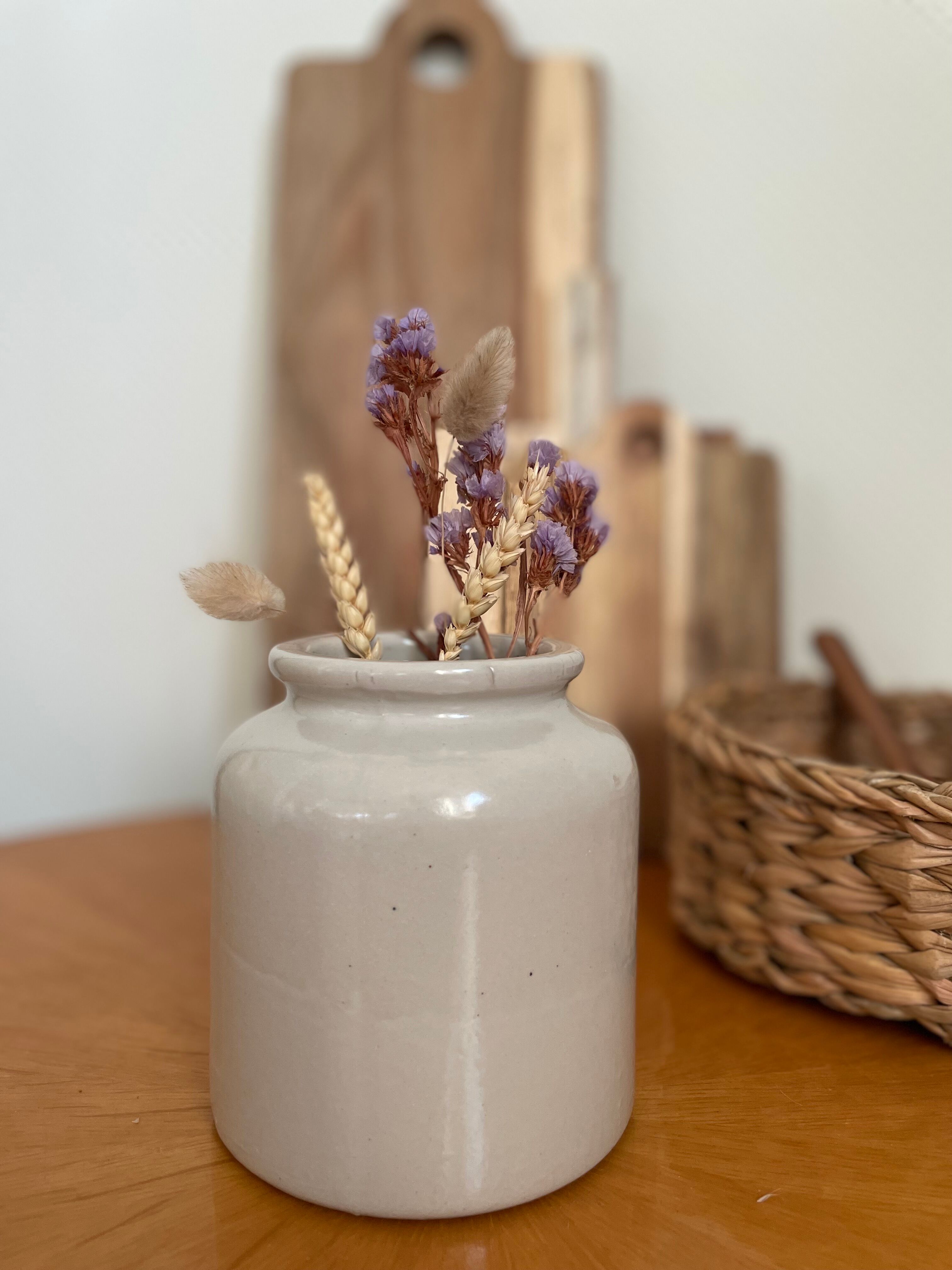 Vintage white stoneware pot
