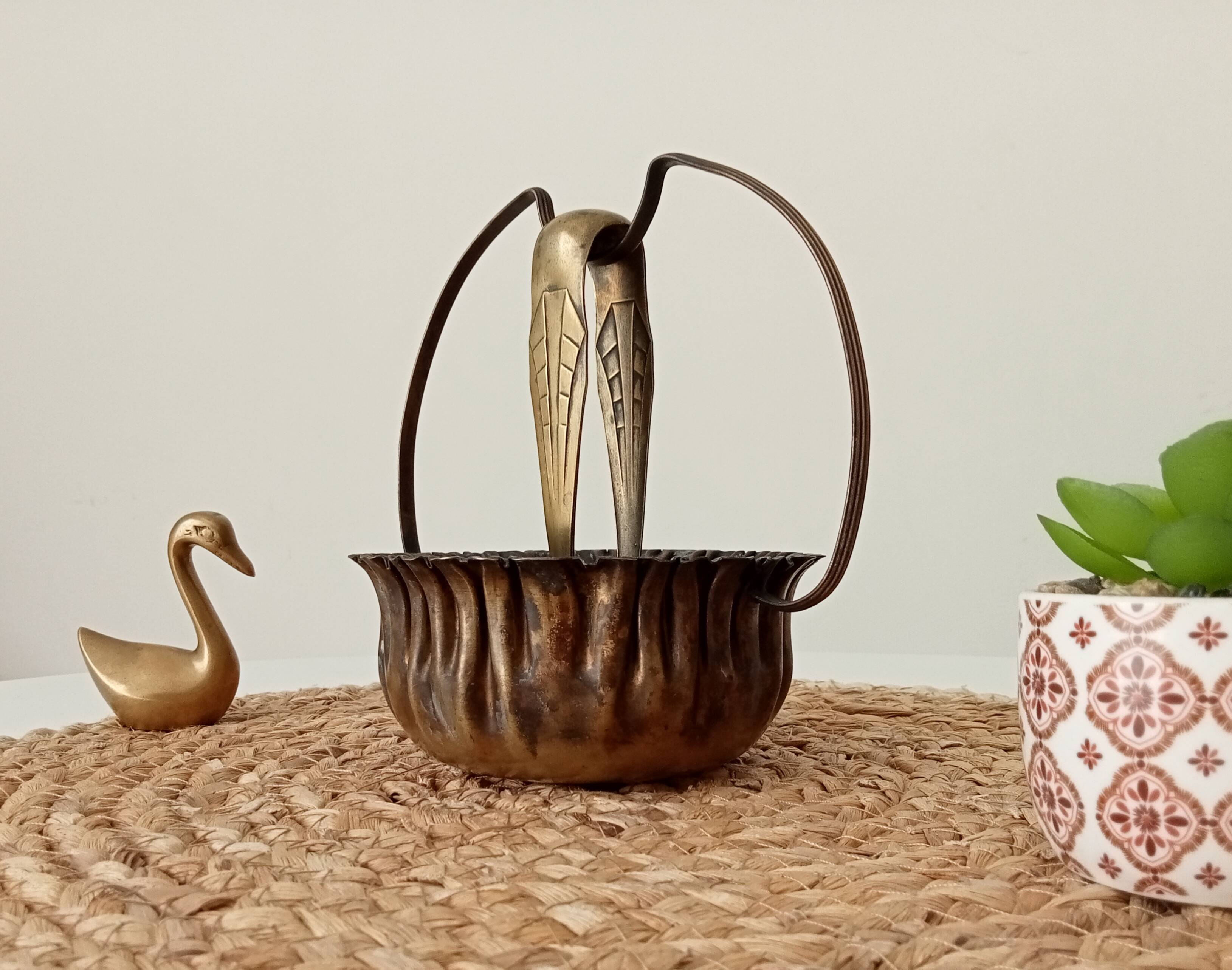 Old art deco sugar bowl popular early 20th century