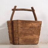 Antique solid wood basket (c.1900) #9