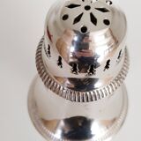 Silver-plated sugar shaker with fluted edges