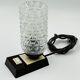 Massive bedside lamp in cut glass