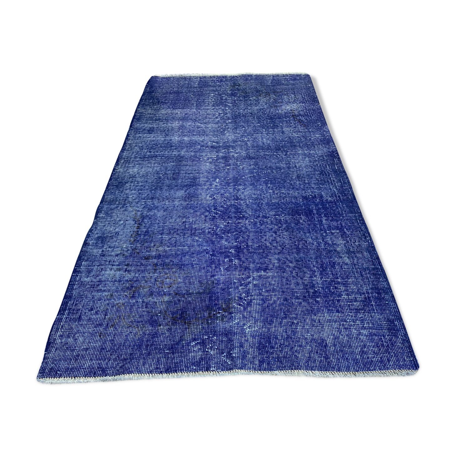 Distressed overdyed turkish rug 195 x107 cm vintage wool medium rug