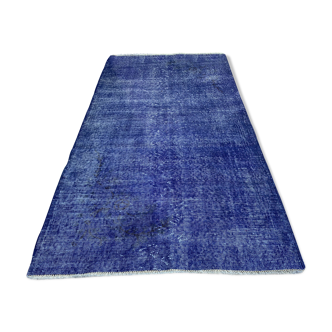 Distressed overdyed turkish rug 195 x107 cm vintage wool medium rug