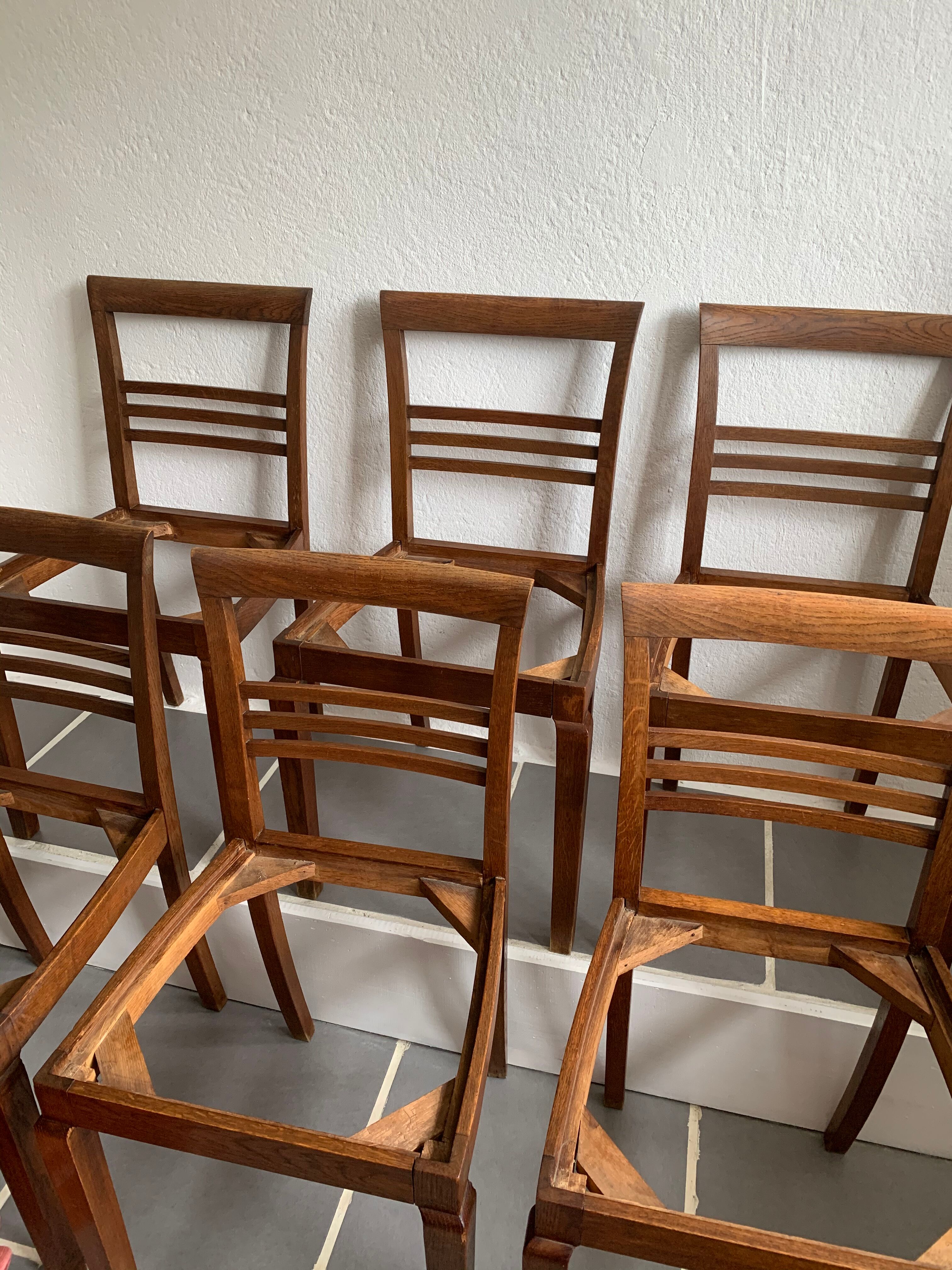 6 chairs era solid oak reconstruction