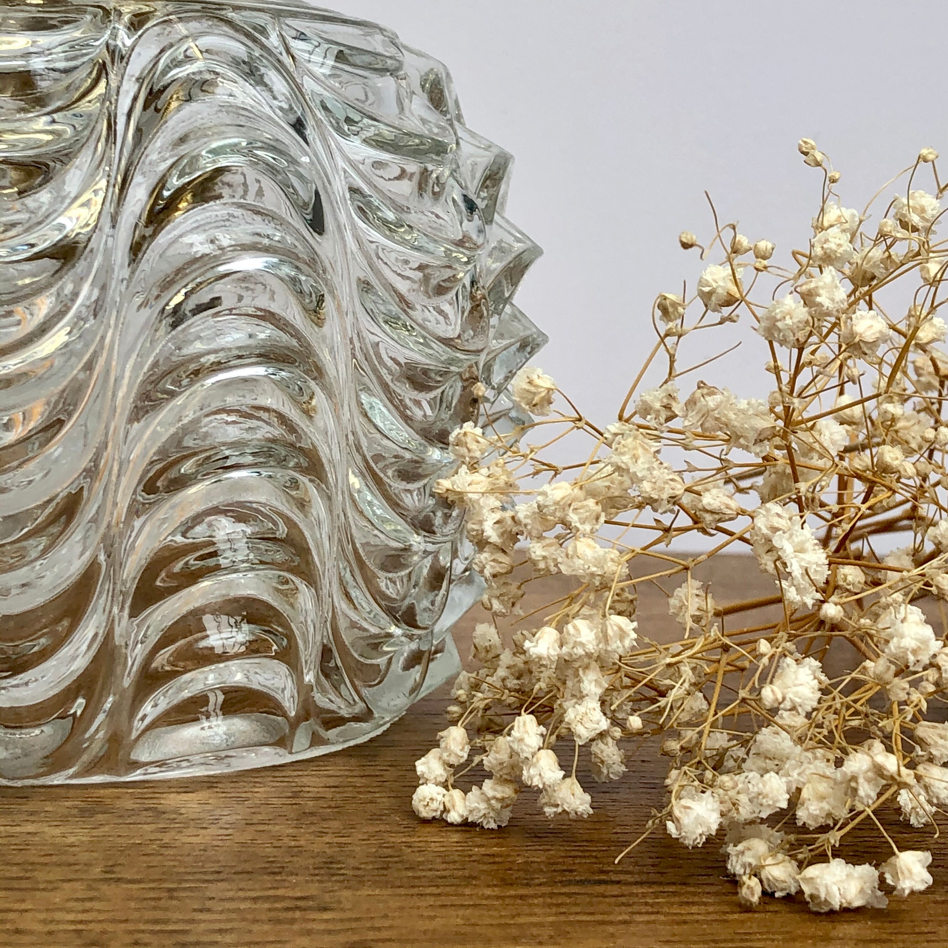 Vintage moulded glass globe applique