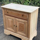 Louis Philippe sideboard with two doors and one drawer, renovated in solid cherry wood