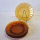 6 Duralex dessert plates in good condition, made of amber-yellow glass