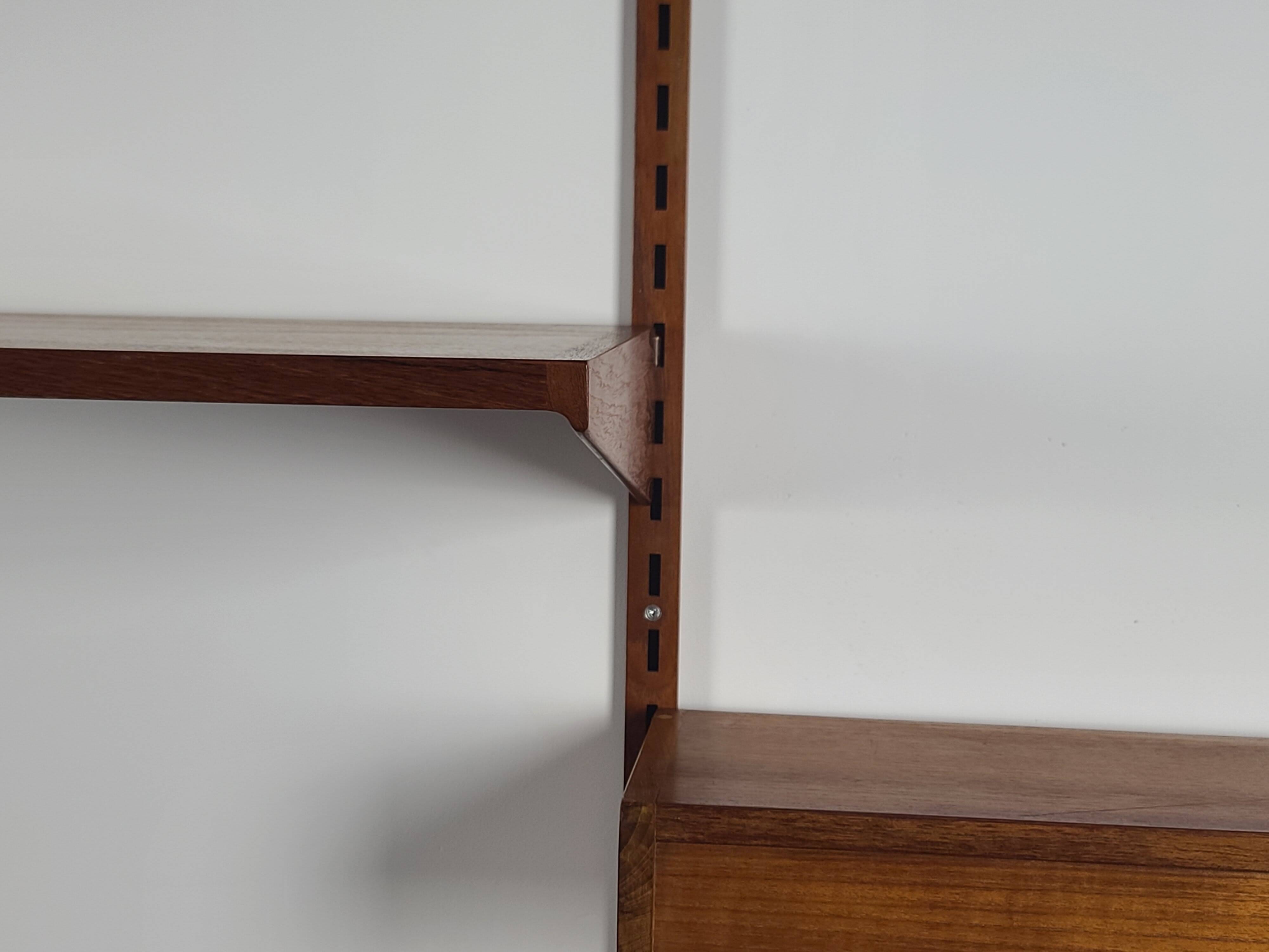 Modular bookcase vintage teak Danish, Designed by Kai Kraistensen for FM Mobler