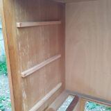 Commode en rotin ancien vintage pieds compas