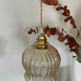 Ceiling suspension globe tulip amber glass