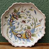 Pair of octagonal Rouen plates, signed AP