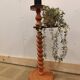 Refurbished Vintage Twisted Side Table - Terracotta, Walnut & Copper