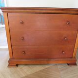 Elégante commode  en merisier – 3 tiroirs –Années 80