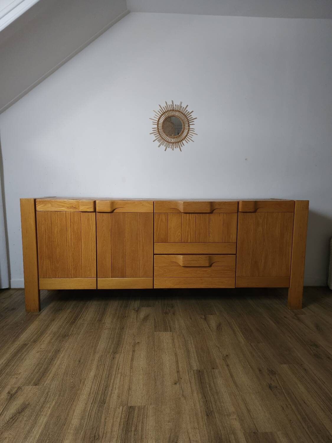 Solid Elm Buffet – Maison Regain, 1970s