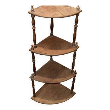 Étagère d'angle bois démontable 1900-1930