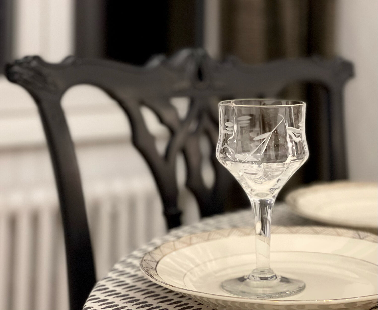 6 antique crystal glasses