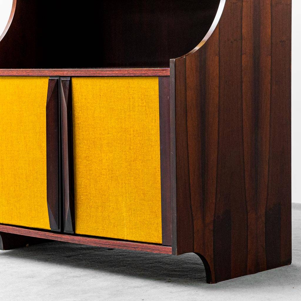 Libreria mobile legno tessuto anni '60 vintage modernariato