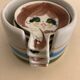 4 individual Italian ceramic stackable ashtrays with women's faces