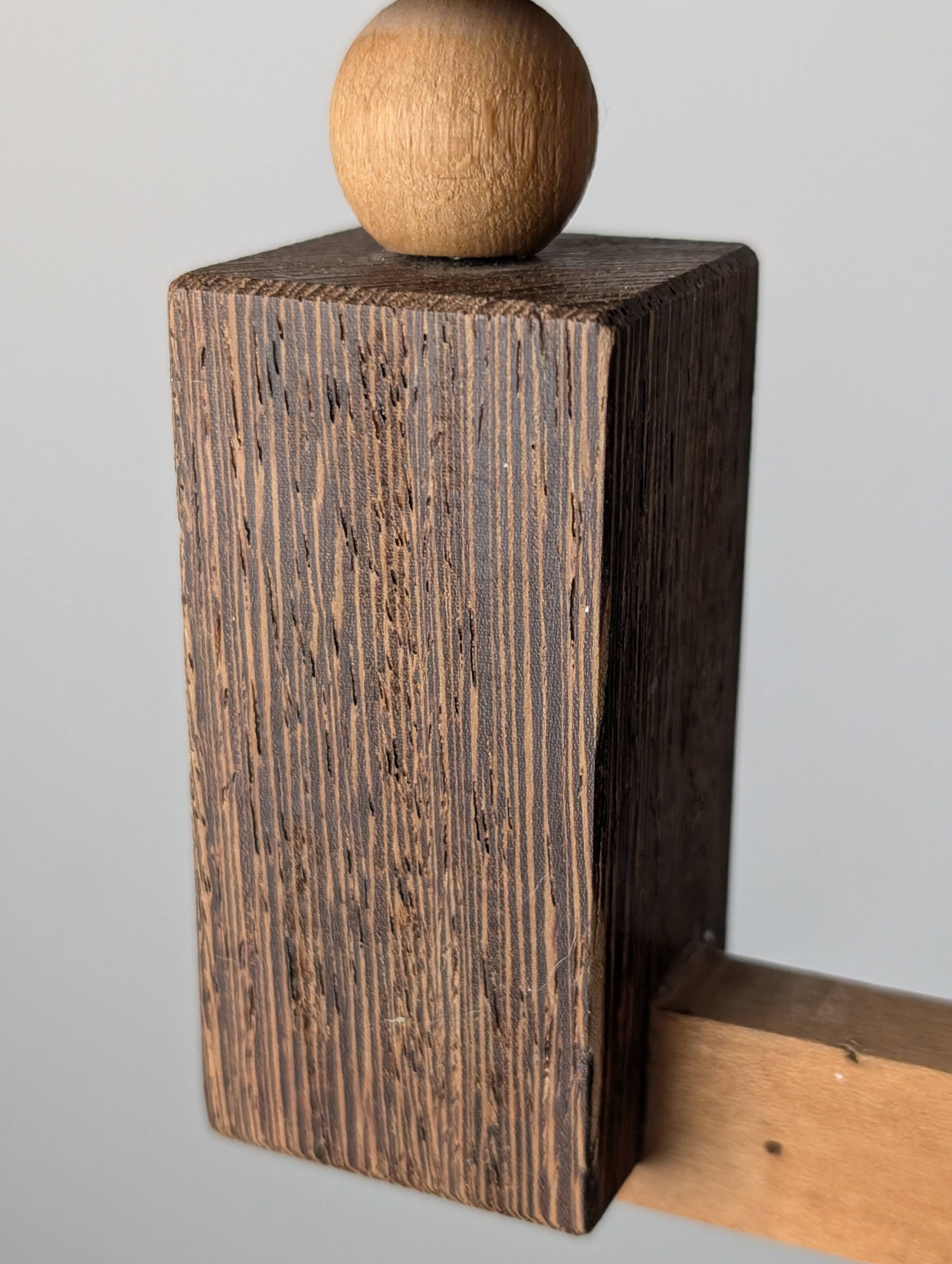 Danish hanging wooden candelabra, Art Deco style, 1970s