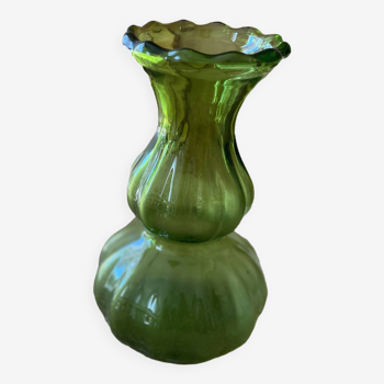 Green glass bowl