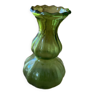 Green glass bowl