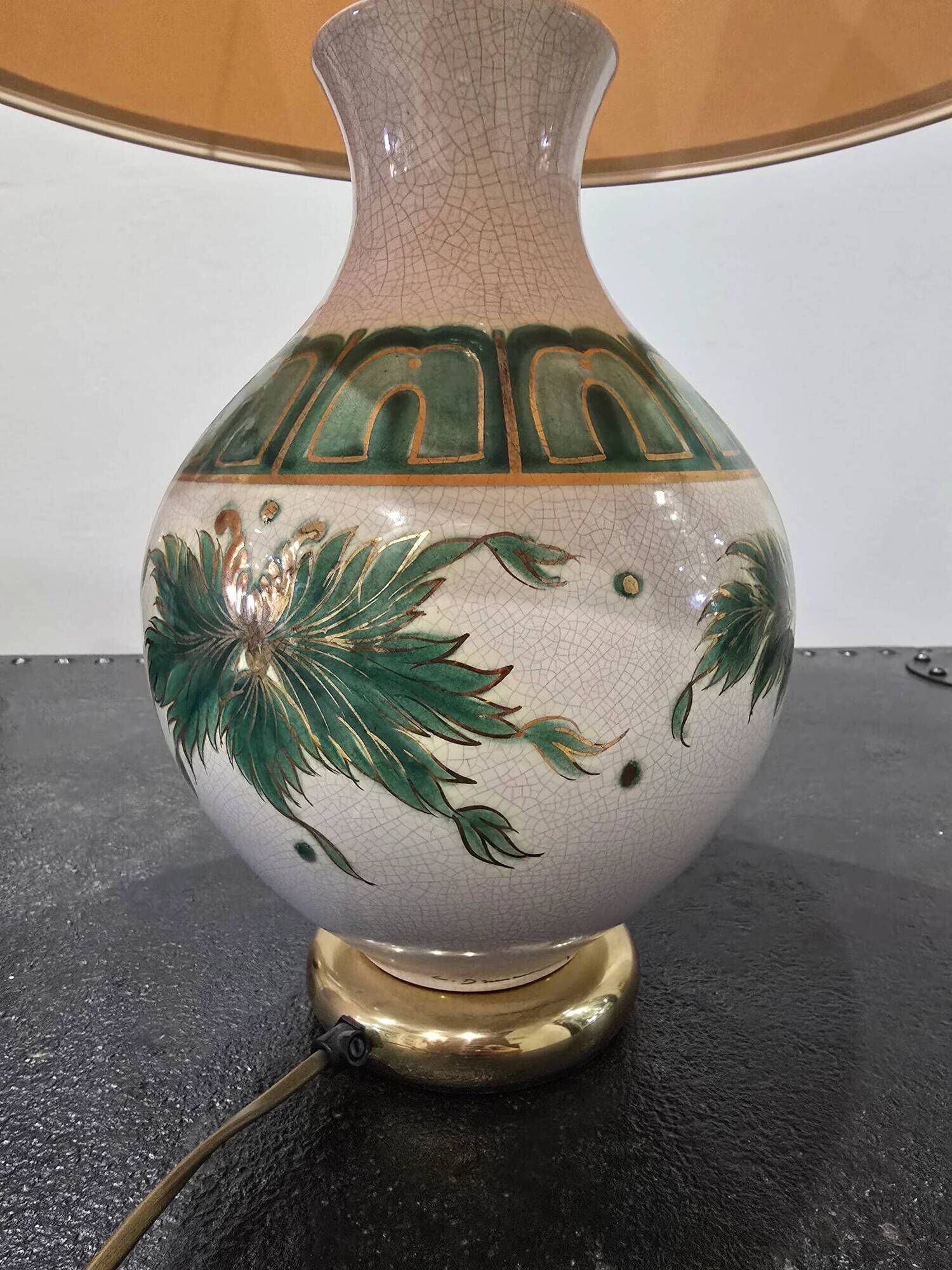 Large vintage Louis Drimmer lamp in glazed ceramic – 1970s/80s