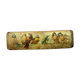 Old Napoleon III pen tray, chewed cardboard and chromo: Alignment of birds