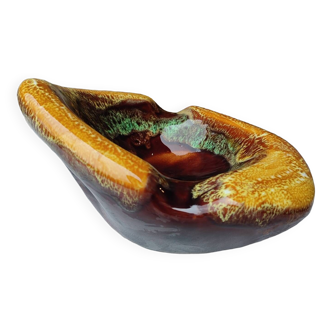 Vallauris empty pocket ashtray enameled ceramic