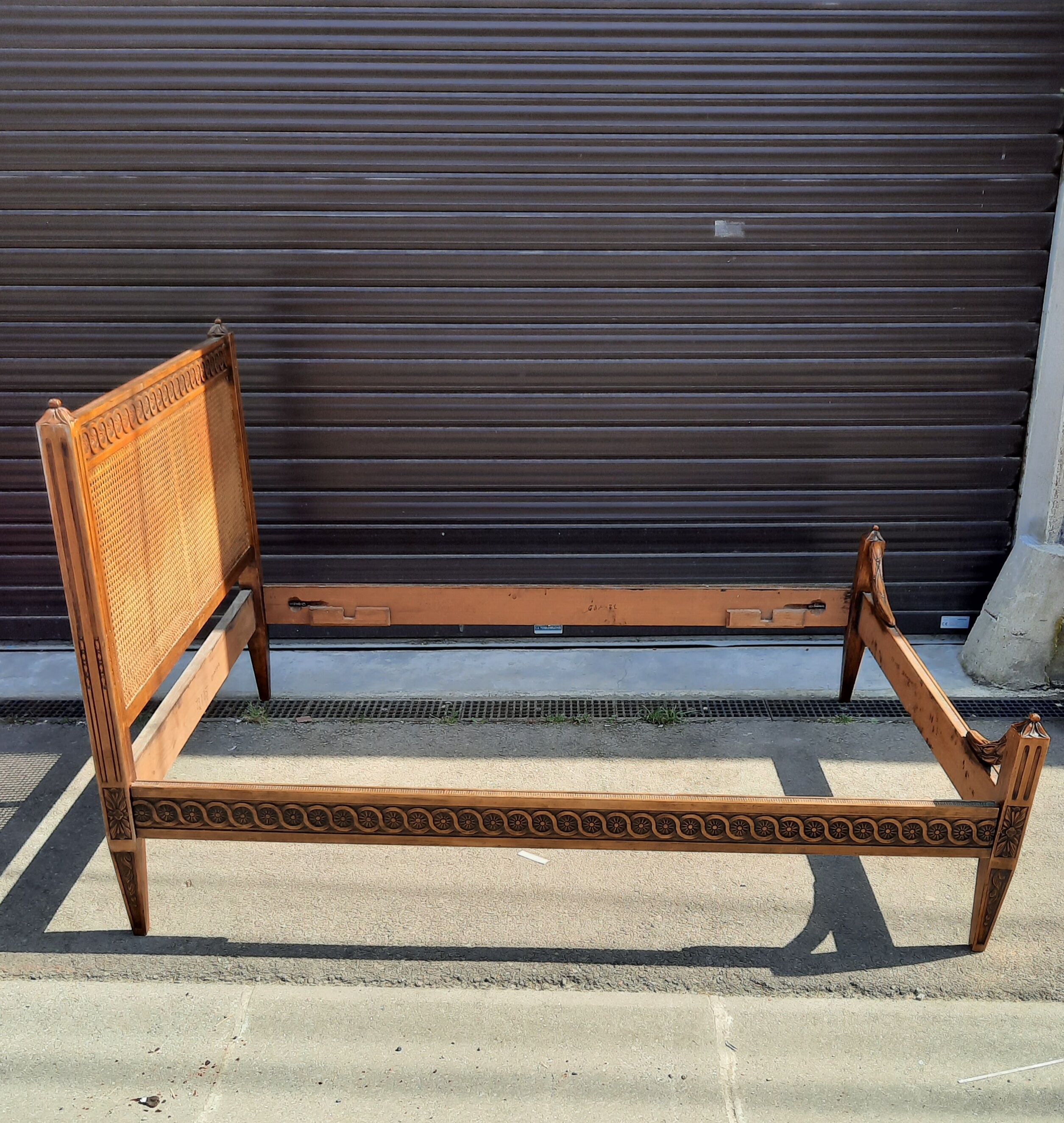 Louis XVI style cane bed