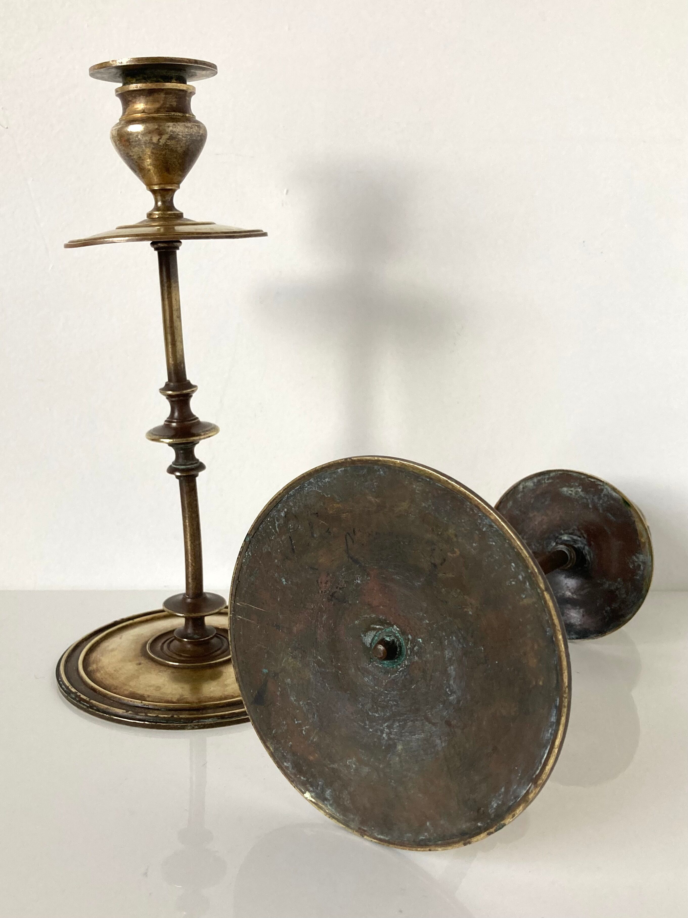 Pair of brass candlesticks late 19th-early twentieth century