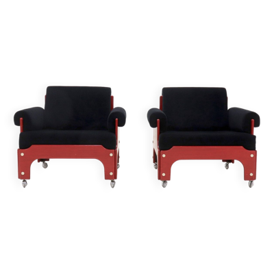 Rare ensemble de 2 fauteuils lounge 't Spectrum 'SZ85' par Jan Pieter Berghoef 1960