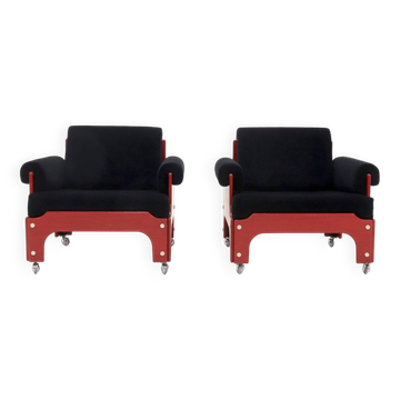 Rare ensemble de 2 fauteuils lounge 't Spectrum 'SZ85' par Jan Pieter Berghoef 1960