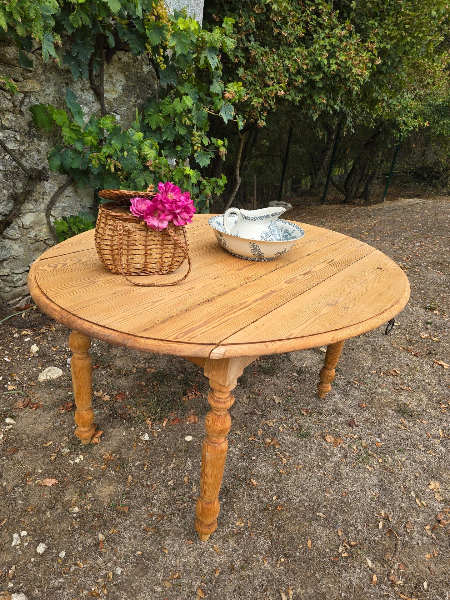 Table à abattants pliable en bois massif brut