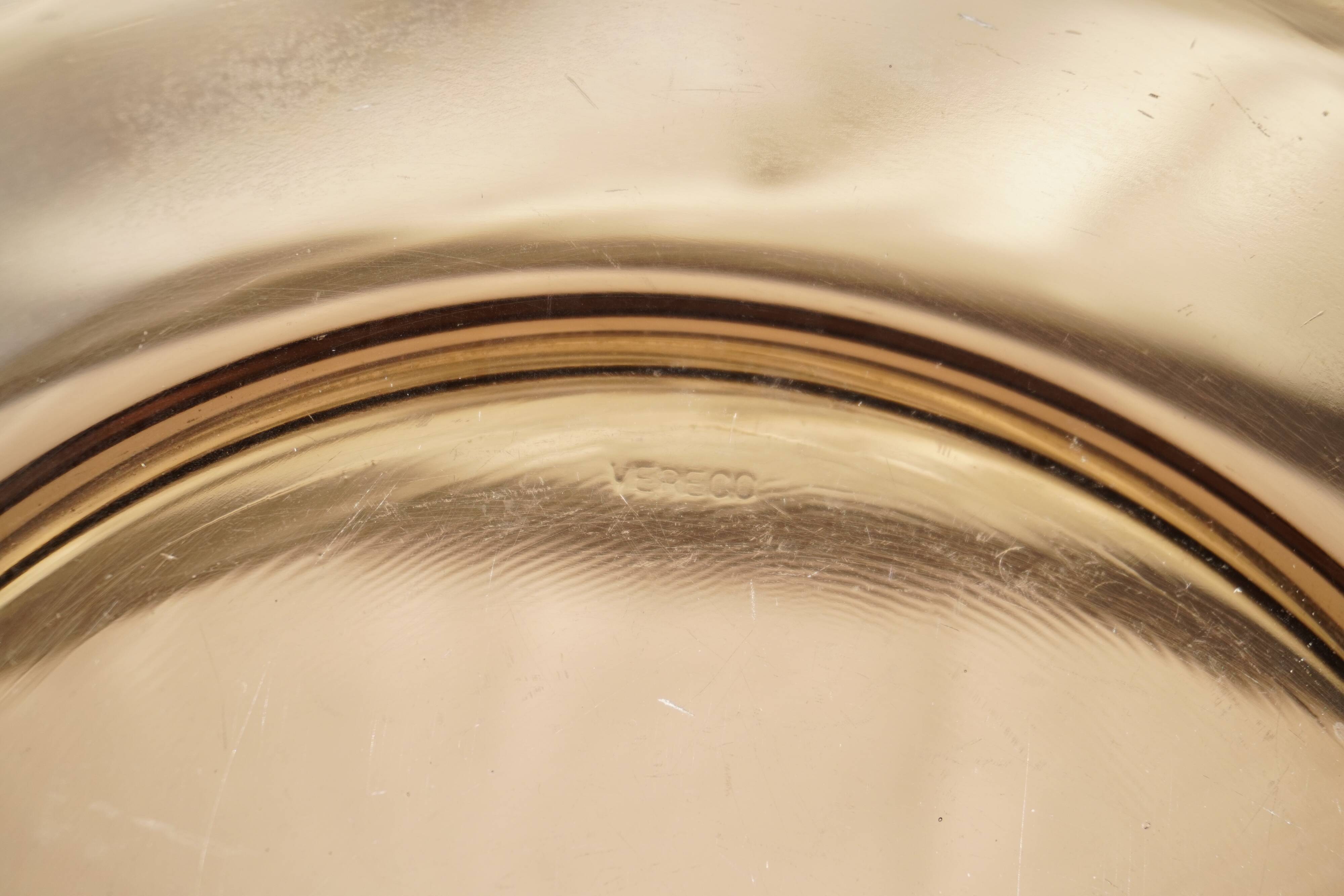 Round smoked glass dish, Vereco France