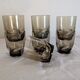 7 smoked glasses French design 1970s