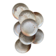 Set of 8 handcrafted pyrite stoneware plates – 1970s/80s