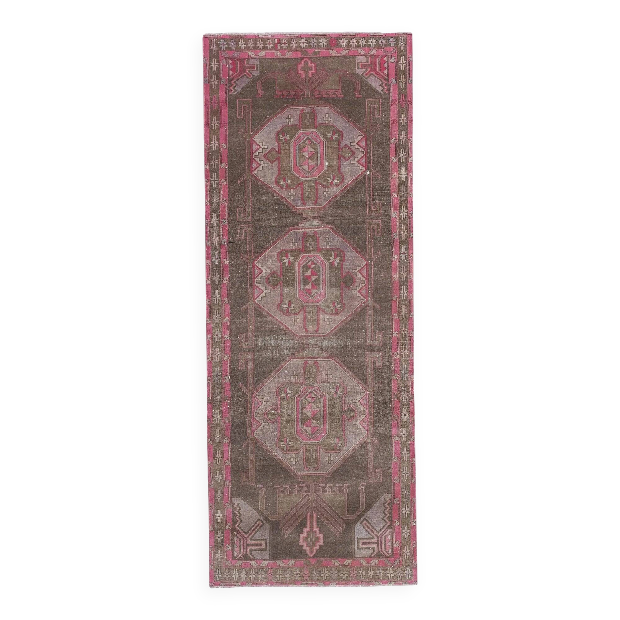 Vintage Turkish hallway rug 115x302 cm