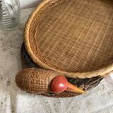 Bird woven bamboo tray