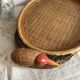 Bird woven bamboo tray