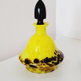 2 flacons art déco en verre jaune et marron Franz Welz