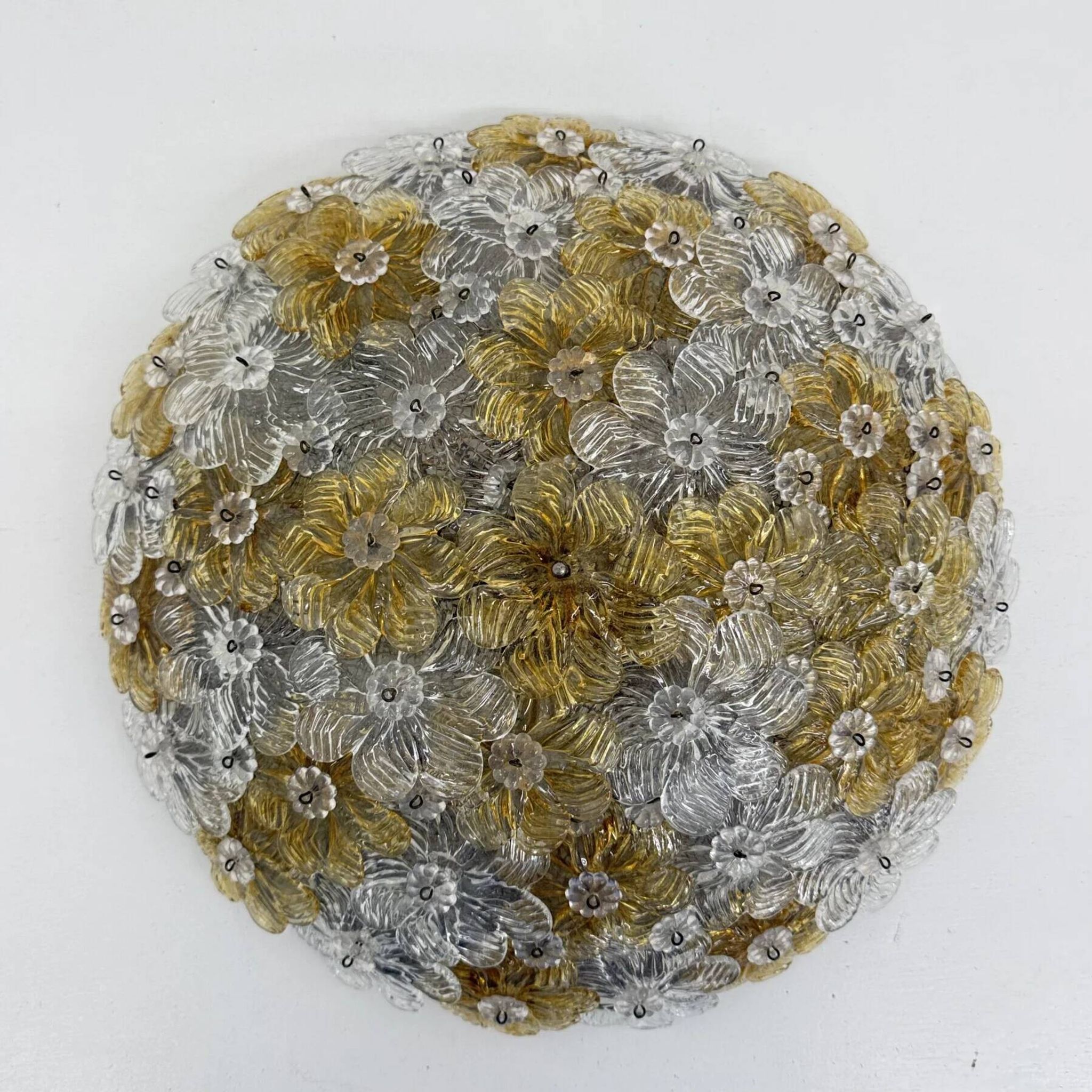 Barovier & Toso wall sconce / ceiling lamp, Millefiori flowers, Italy, 1970s