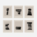 Set of 6 abstract giclee prints, A4