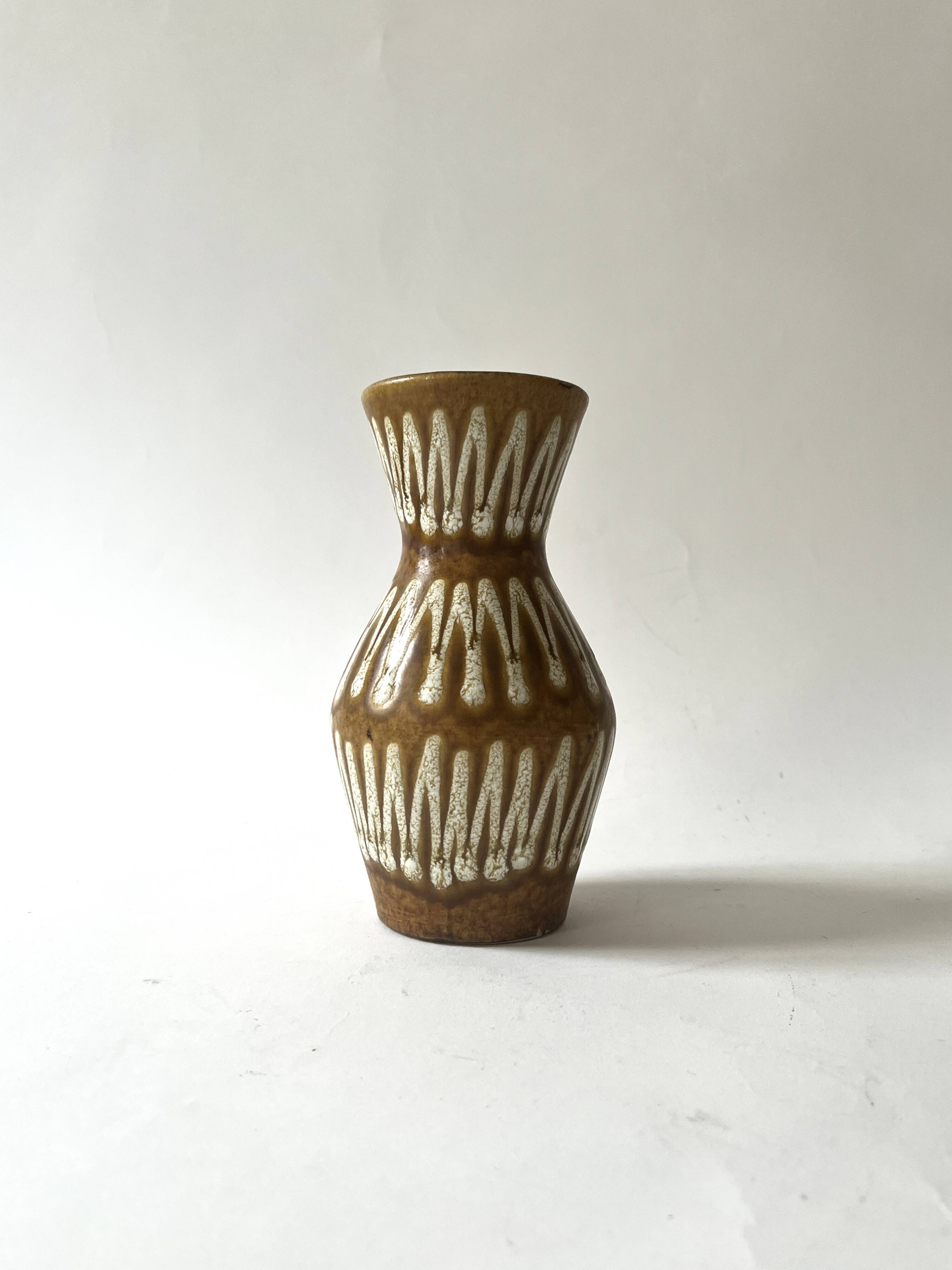Scandinavian glazed and numbered ceramic vase, West Germany 1970