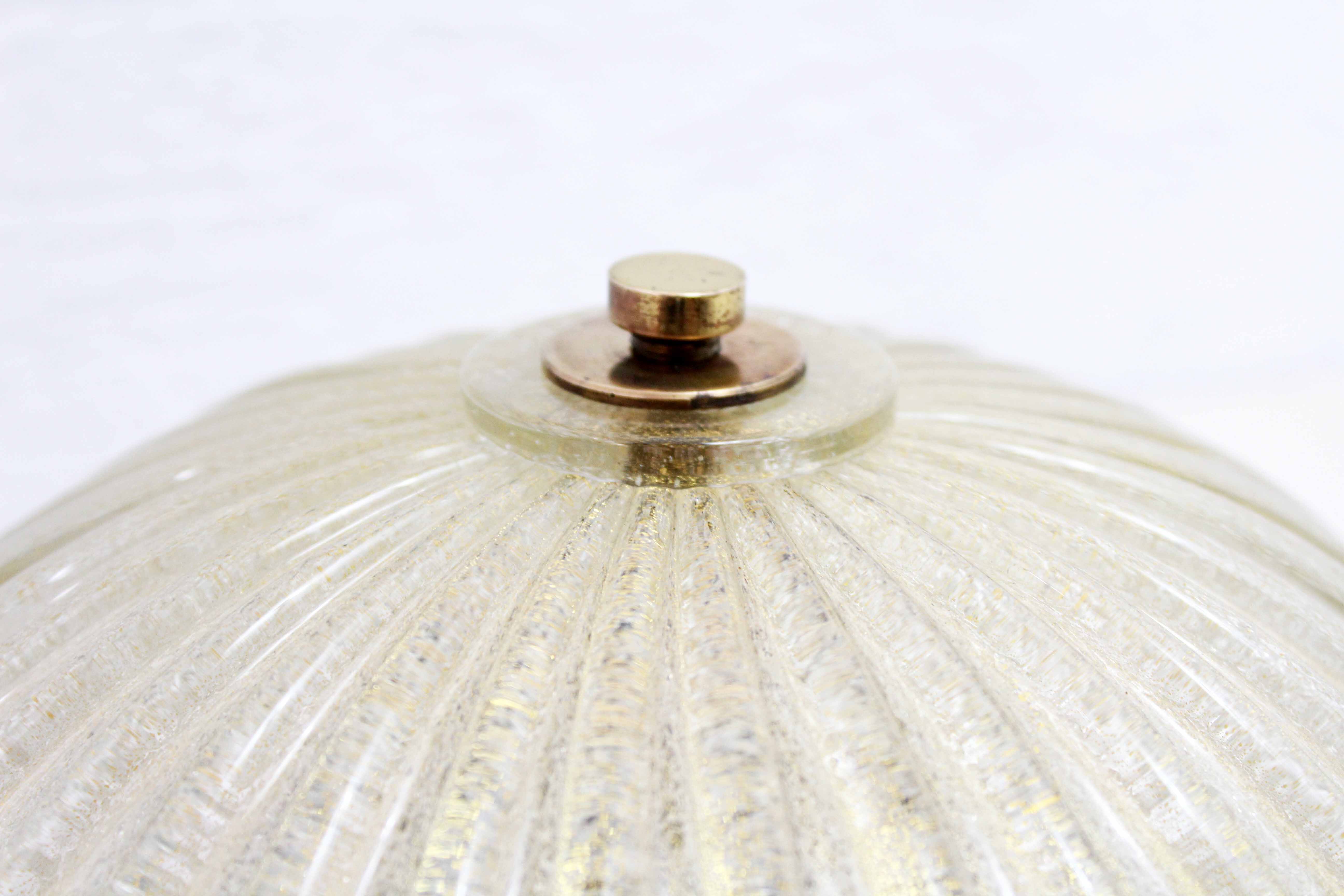 Vintage glass and brass ceiling lamp