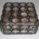 19x19cm  iron-ring glass ceiling lamp by Limburg Glashütte Germany 1960s