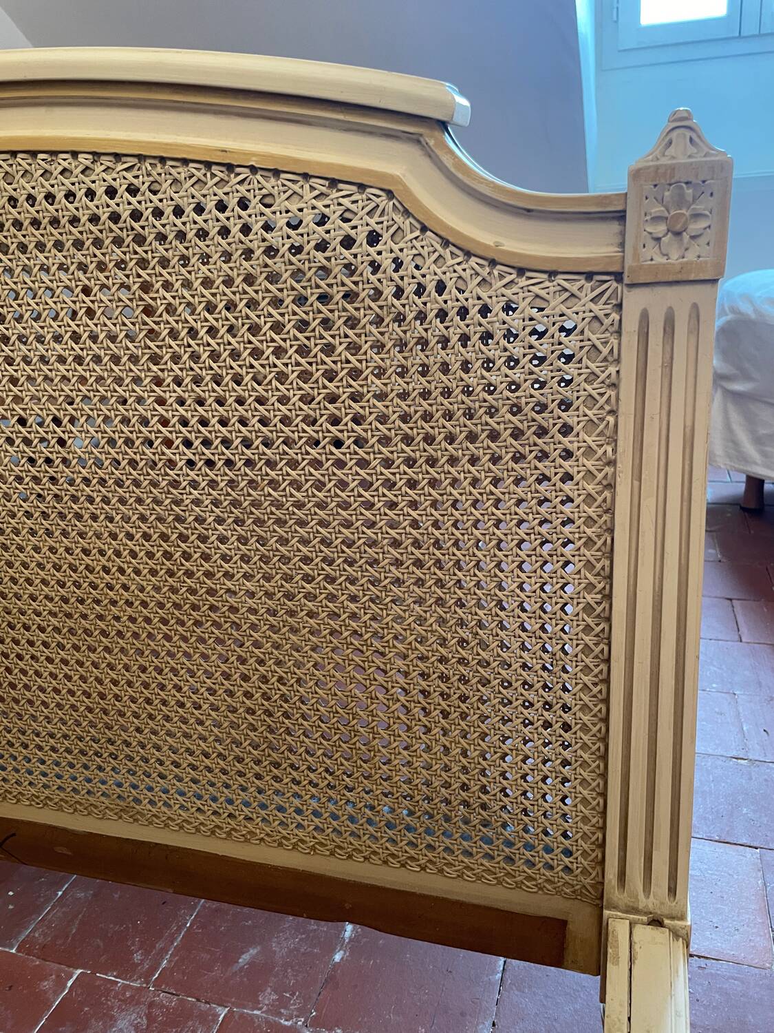 Louis XVI cane and wood bed